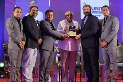 Unity Cement receiving the prestigious TV9 Award for excellence